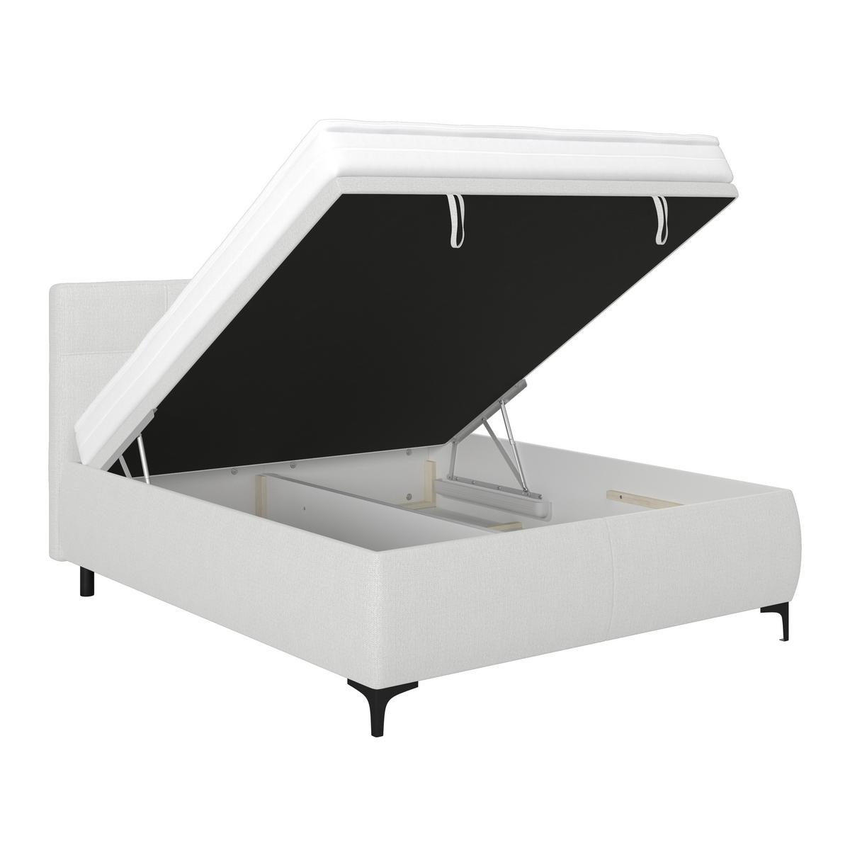 Polsterbett Zeni 140 - Creme/Schwarz, KONVENTIONELL, Holz/Textil (140/200cm)