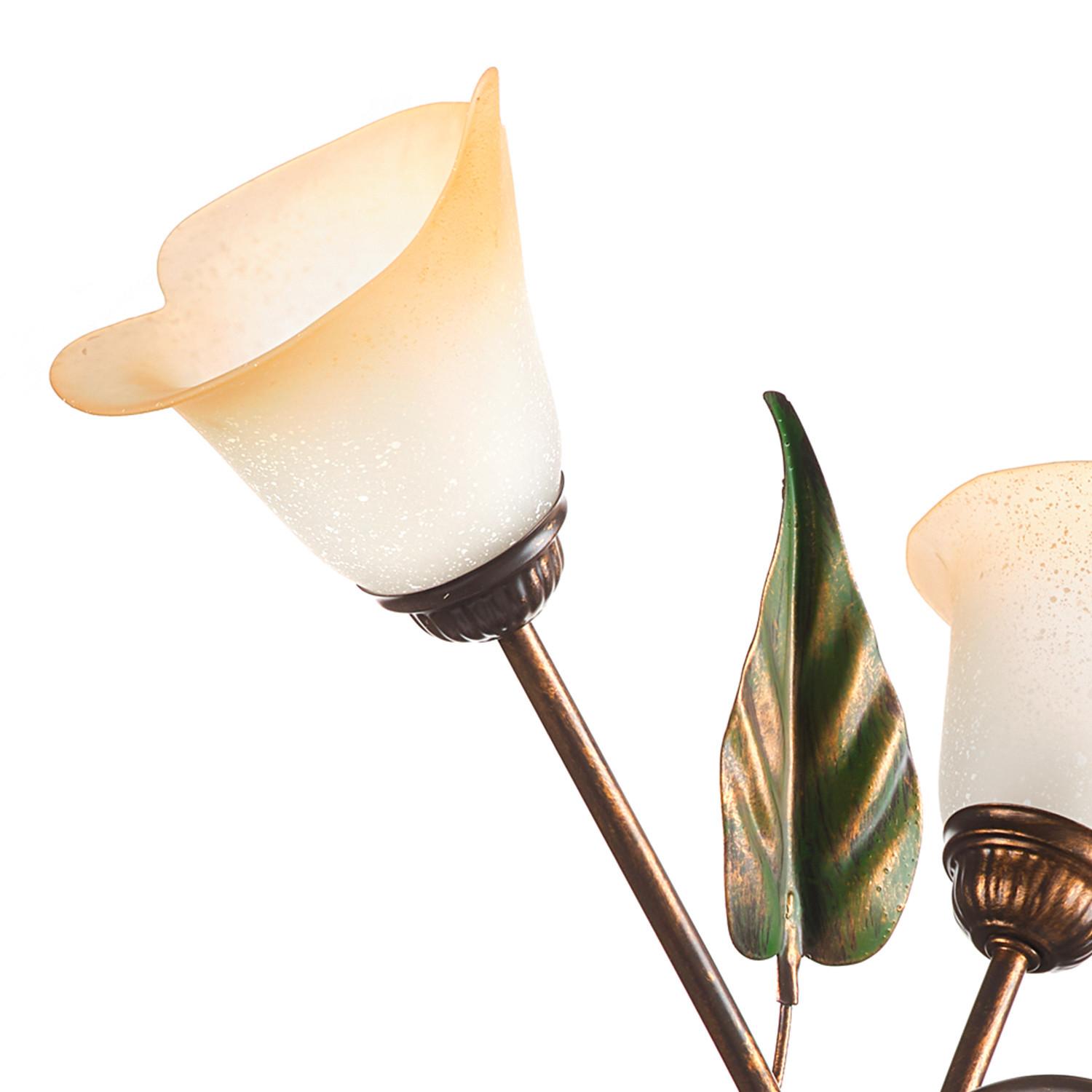 Tischleuchte 4620/Lg - Bronzefarben/Olivgrün, Natur, Glas/Metall (45/70cm)