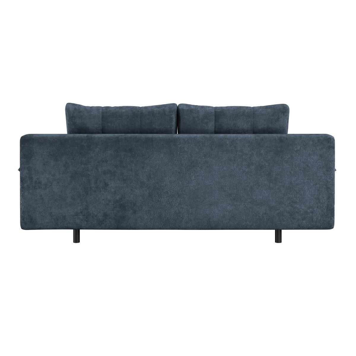 Schlafsofa Perla Dunkelblau B: 203 cm - Schwarz/Dunkelblau, KONVENTIONELL, Textil (203/94/96cm)