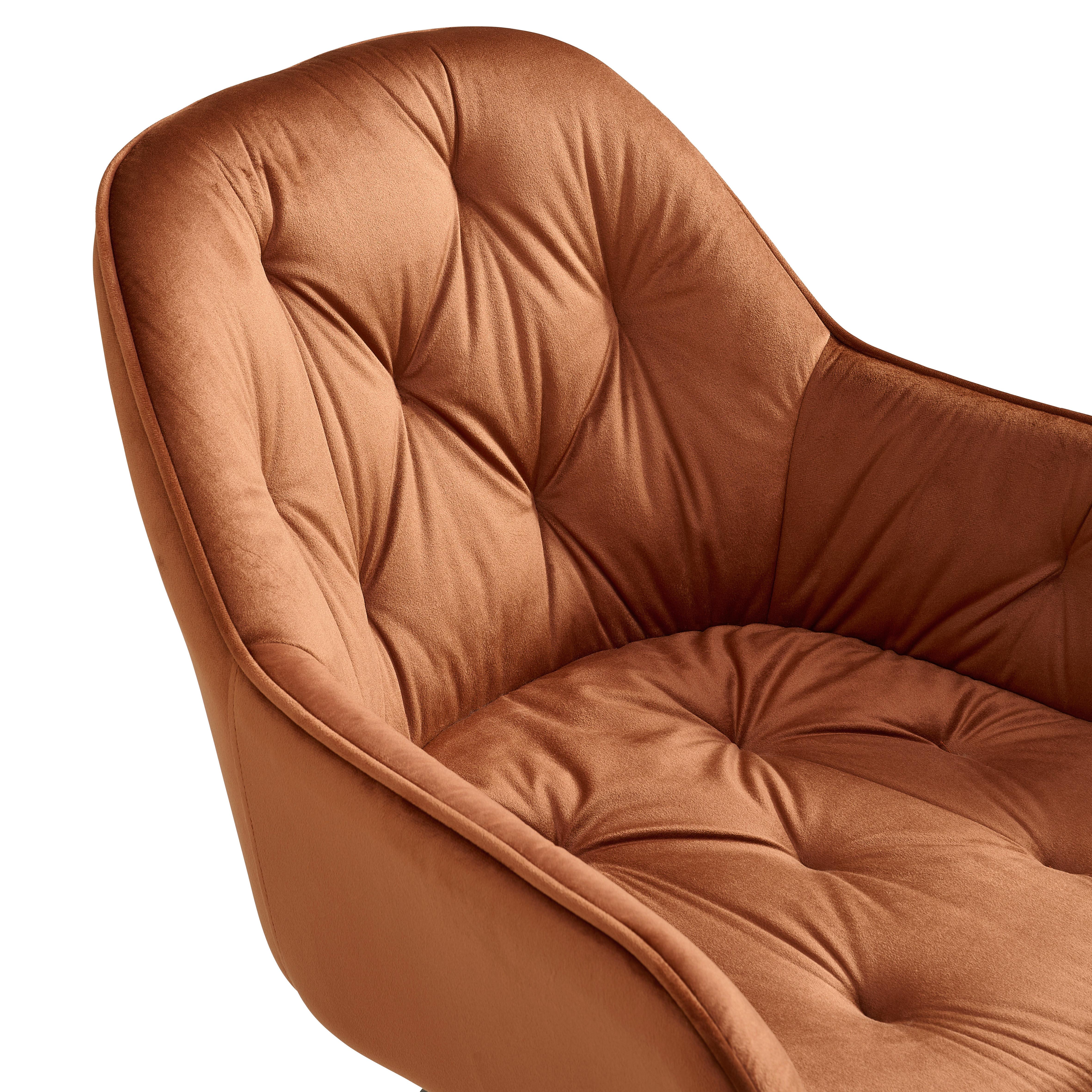 Armlehnstuhl Cardiff - Schwarz/Braun, LIFESTYLE, Holz/Textil (61/82/62cm) - Livetastic