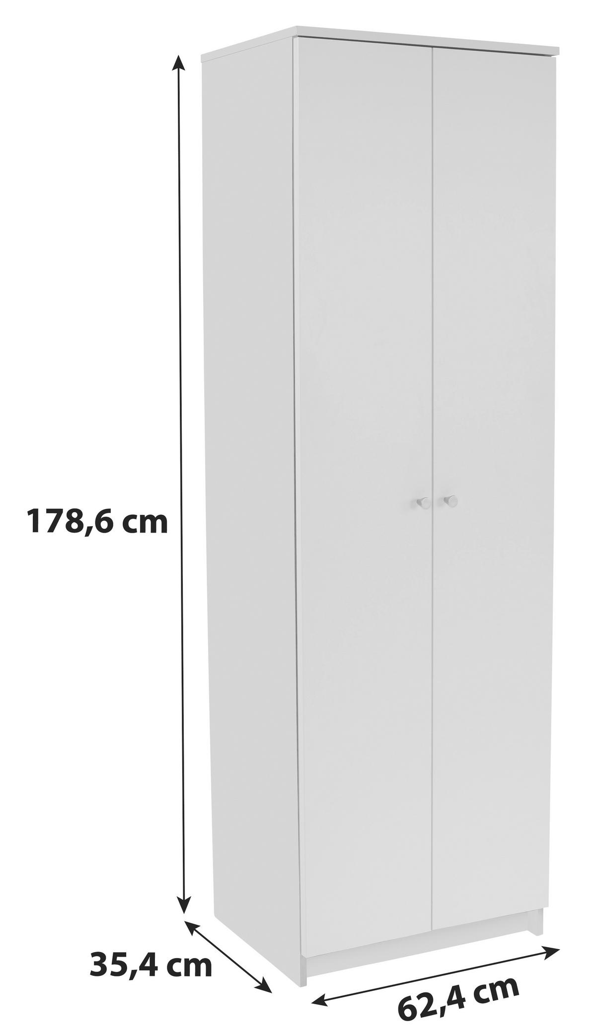 Schuhschrank Weiß B: 62,4 cm - Weiß, MODERN (62,4/178,6/35,4cm)