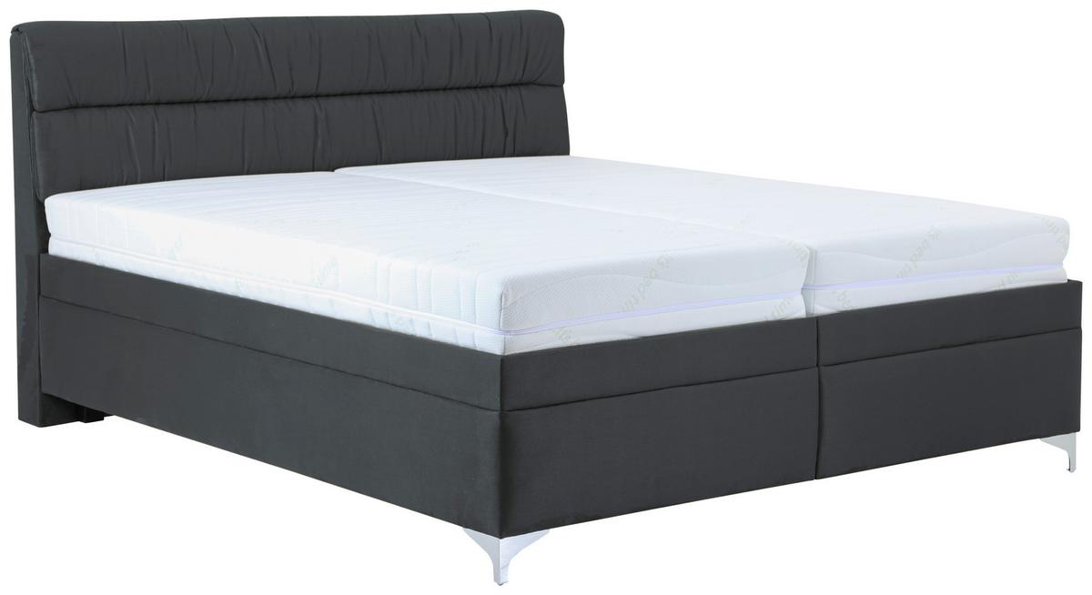 Manželská postel ALORA 180x200, antracitová - barvy chromu/antracitová, dřevo/plast (180/200cm)