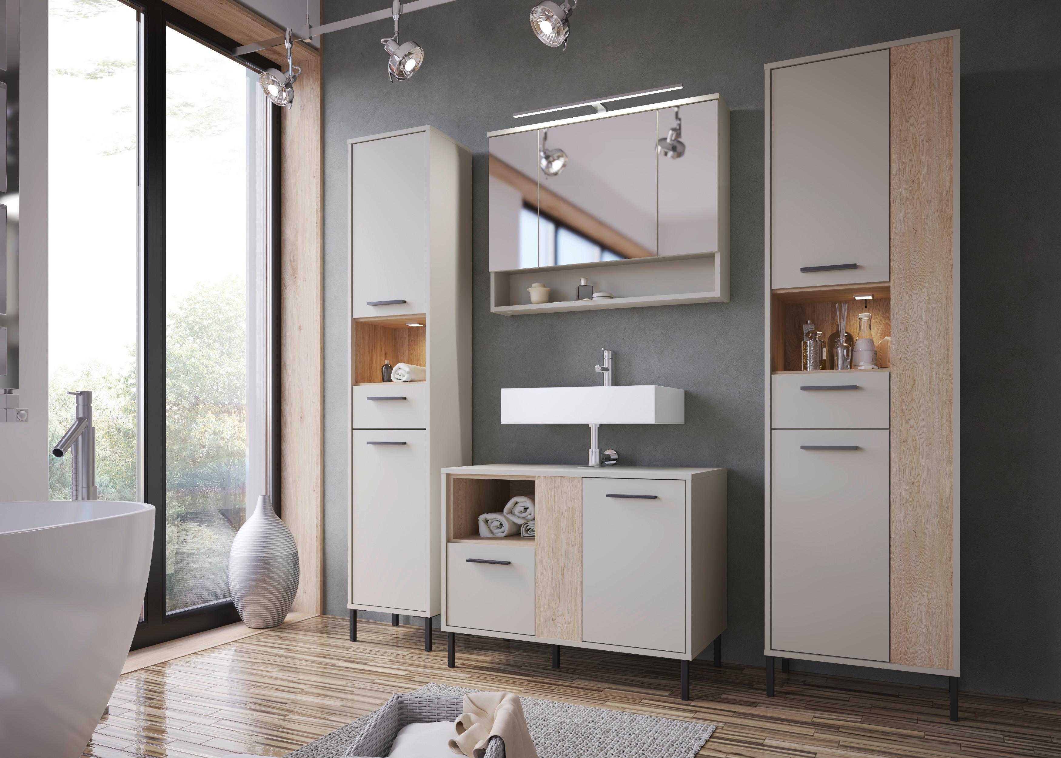 BADEZIMMER Empoli, Kaschmir B: 169,8 cm - Kaschmir/Eichefarben, MODERN (169,8/184/30cm)