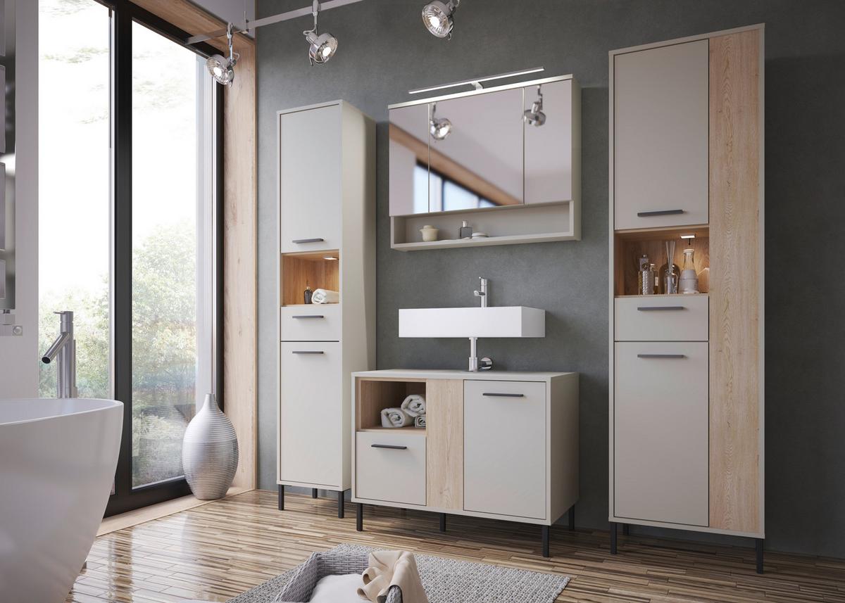 Schrank Empoli Kaschmir Eichefarben B: 51 cm - Kaschmir/Eichefarben, MODERN, Holzwerkstoff (51/184/30cm)