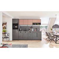 Küchenblock Stone/sidney - Schieferfarben/Rosa, Basics, Holzwerkstoff (300cm) - Vertico