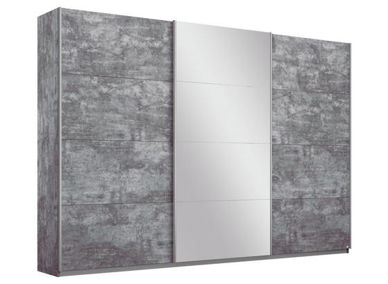 Schwebetürenschrank mit Spiegel 271cm Belluno, Grau Dekor - Grau, MODERN, Holzwerkstoff (271/210/62cm) Schwebetürenschrank mit Spiegel 271cm Belluno, Grau Dekor - Grau, MODERN, Holzwerkstoff (271/210/62cm)