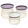 Beistelltischset Laudatio 460 - Pflaume/Lila, Design, Metall - Kayoom
