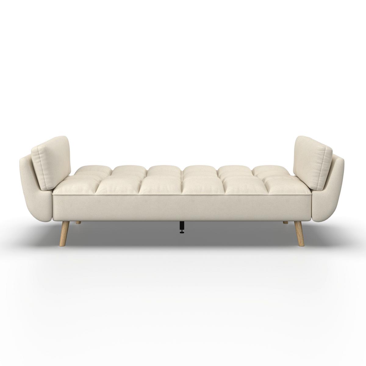 Rozkladacia pohovka CORA, krémová, max. 360 kg - krémová/prírodná farba, Modern, drevo/textil (214/92/81cm) - Bessagi Home