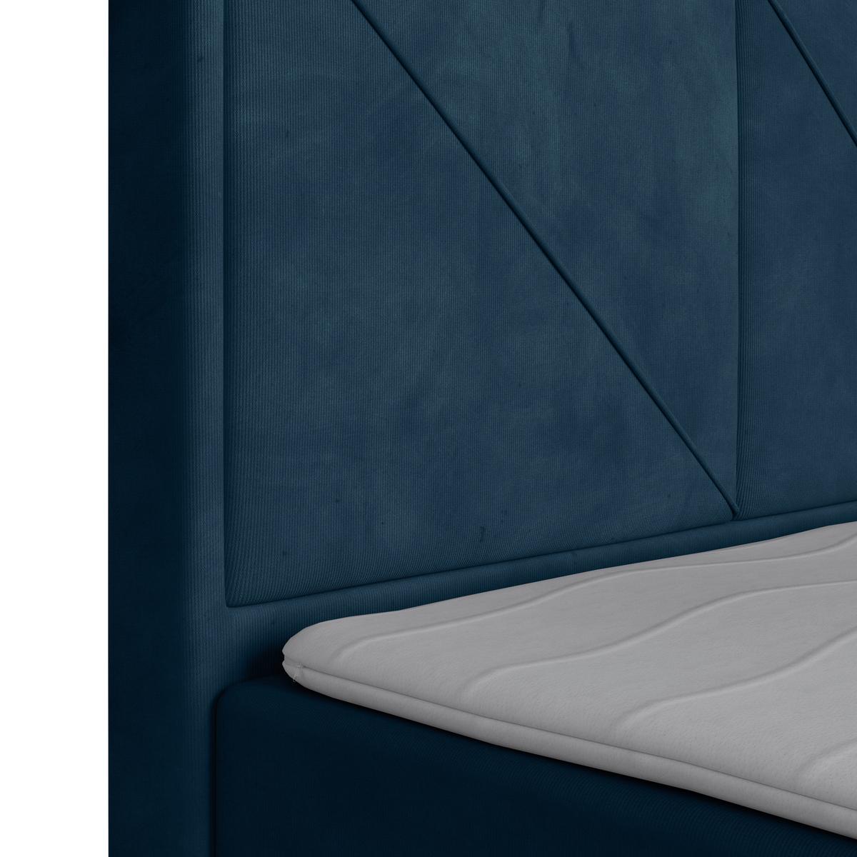Boxspringbett mit Bettkasten 180x200 cm Blau Bologna - Blau/Schwarz, MODERN, Holz/Kunststoff (180/200cm) - MID.YOU