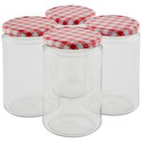 EINMACHGLAS-SET Julia, 720 ml - Transparent/Rot, Basics, Glas/Kunststoff (0,72l) - Luca Bessoni