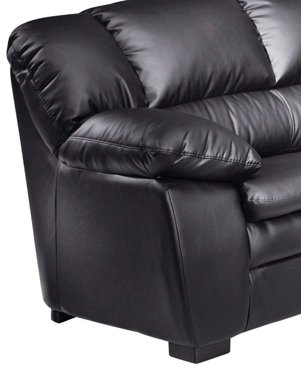 2-sitzer-sofa Casino I Rücken Echt Schwarz Lederlook - Schwarz, KONVENTIONELL, Textil (159/88/92cm) - MID.YOU