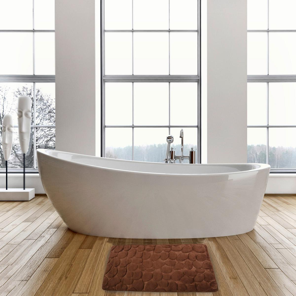 BADEMATTE GALETS BRAUN - Braun, MODERN, Textil (50/80cm) - MSV