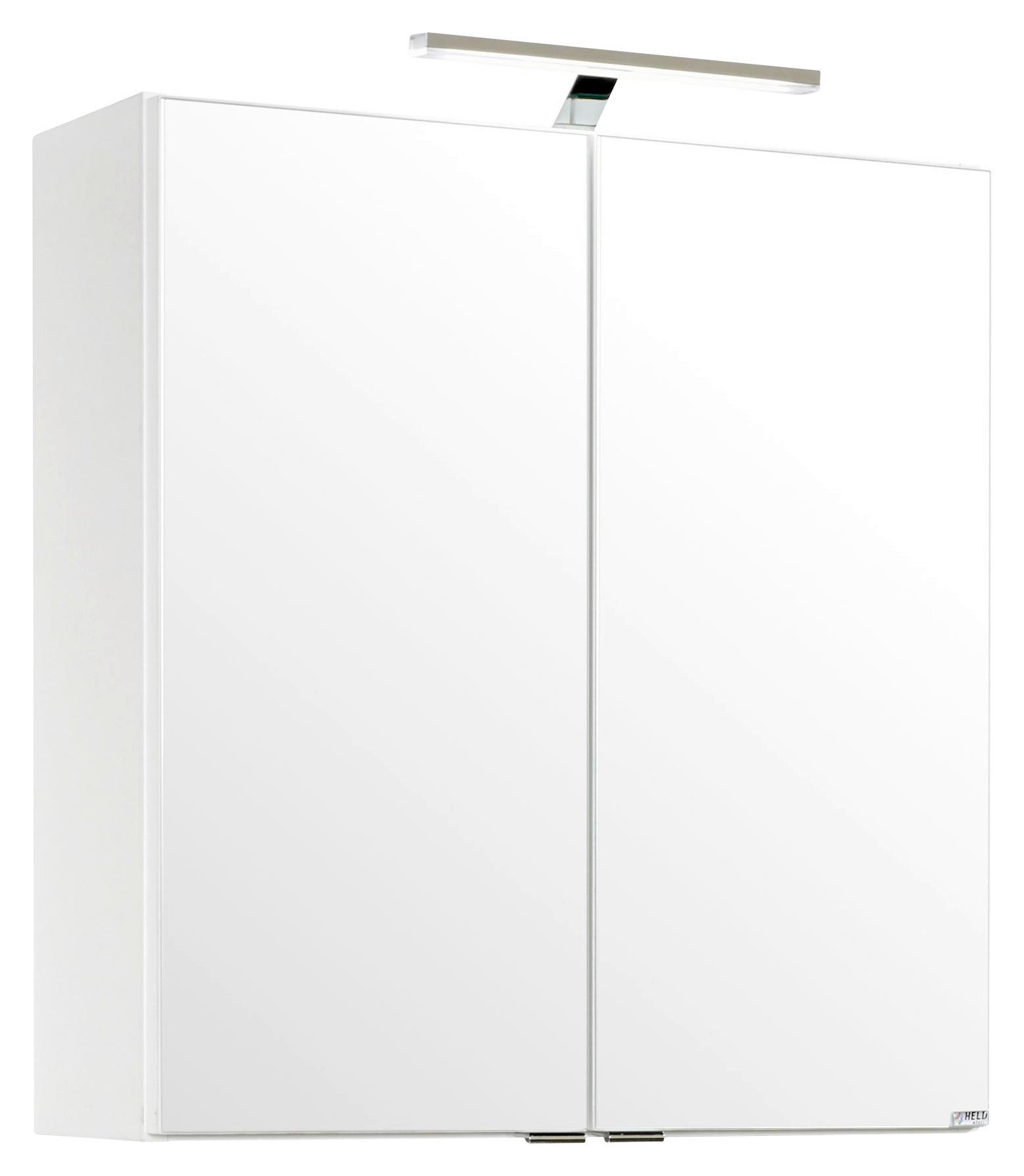 Spiegelschrank Siena Mit Led 2-Türig Bht: 60x65x20 Cm Weiß - Weiß, MODERN, Holzwerkstoff (60/65/20cm) - Held