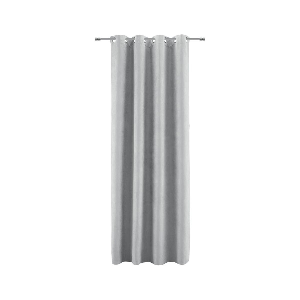 ZÁVES S OČKAMI Velours, 140/245cm, sivá - sivá, Konventionell, textil (140/245cm) - Modern Living