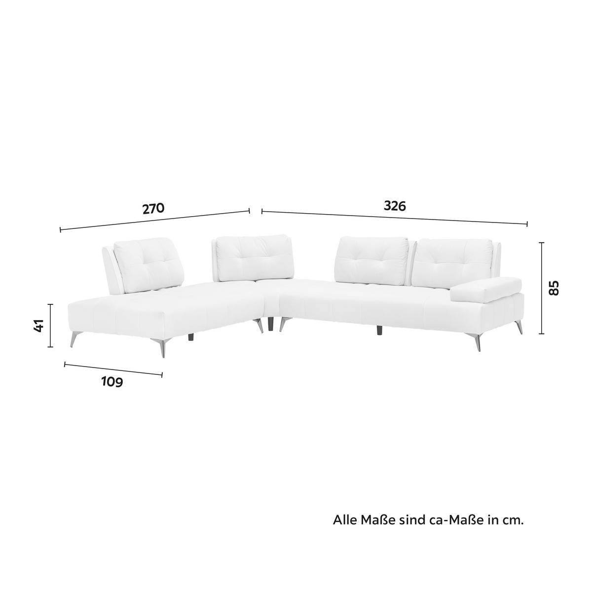 Sedací souprava ESTELLA, krémový manšestr - krémová/tmavě šedá, Moderní, kov/dřevo (326/85/270cm) - Bessagi Home