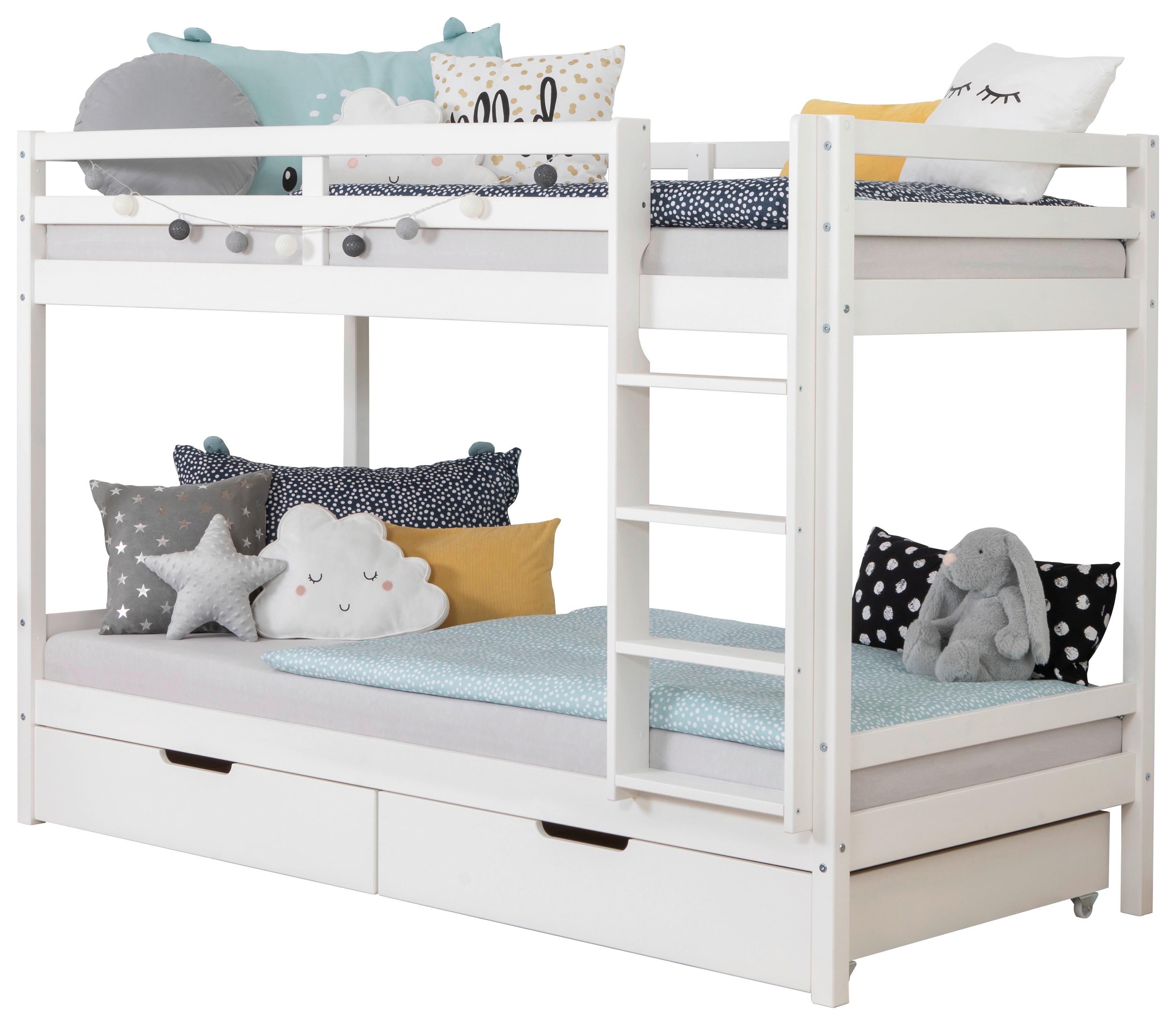 Etagenbett 970538 Rene - Weiß, MODERN, Holz (90/200cm) - MID.YOU