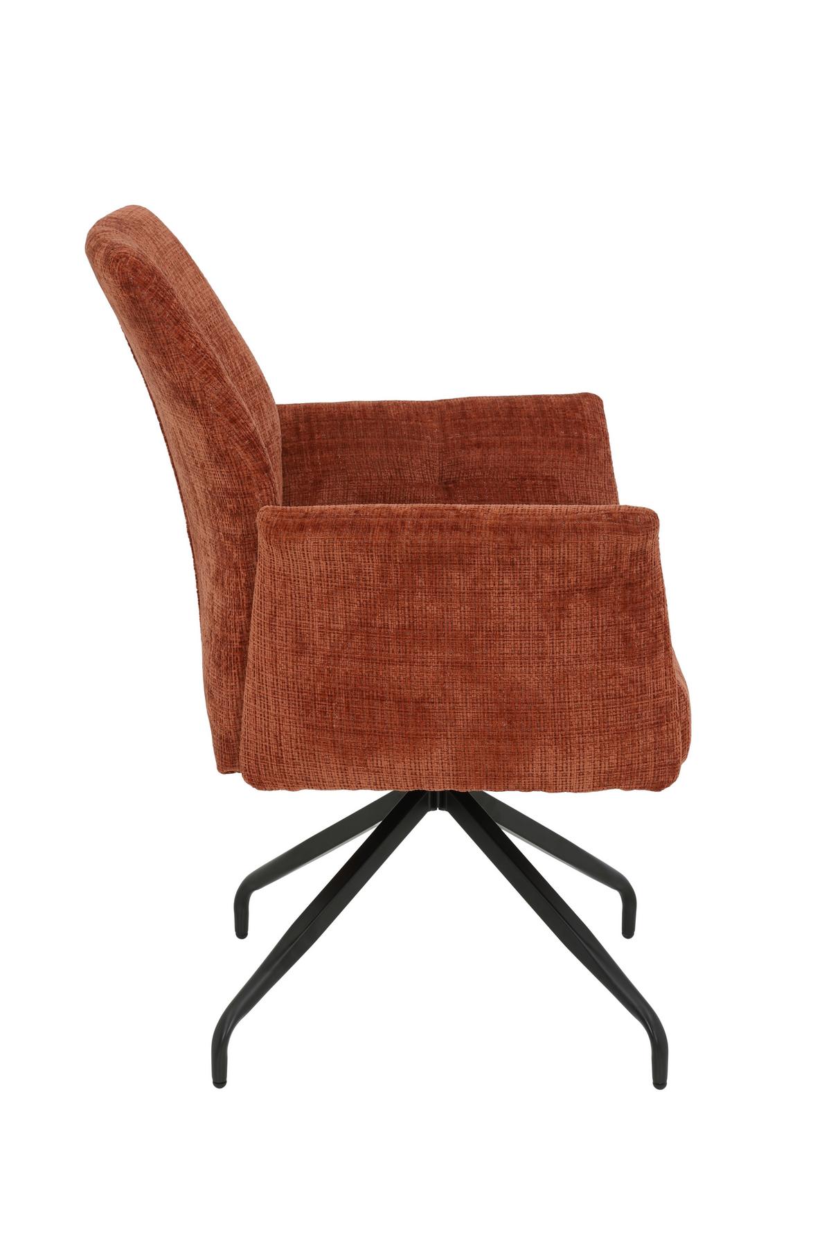 ARMLEHNSTUHL VIKTORIA S - Schwarz/Kupferfarben, MODERN, Textil/Metall (71/93/68cm) - P & B