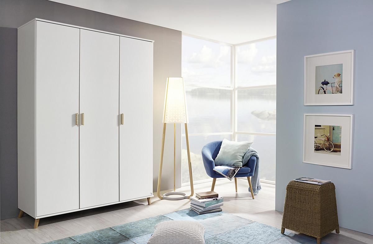 Drehtürenschrank 137cm Falun, Weiß - Weiß, Design, Holzwerkstoff (137/203/53cm) - Rauch Möbel