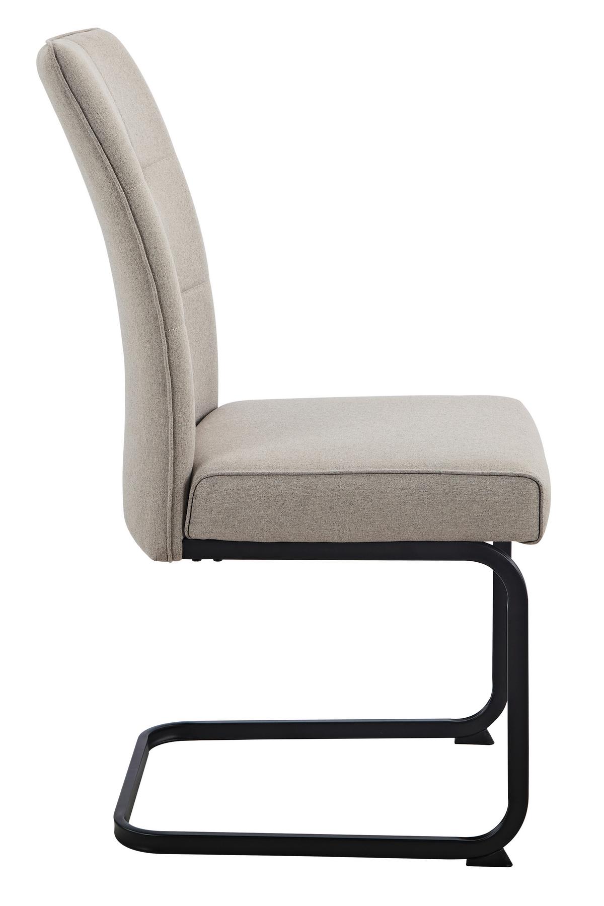 SCHWINGSTUHL-SET MALTA III S 4ER-SET - Schlammfarben/Schwarz, MODERN, Textil/Metall (45/96,5/60cm) - P & B