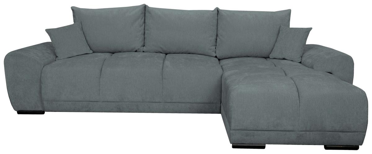 Rohová sedačka BONN, oboustranná, šedá žinylka - šedá/černá, Moderní, textil/plast (296/182cm)