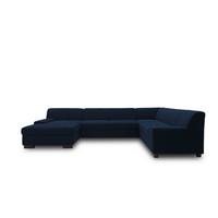 Wohnlandschaft Norma mit Schlaffunktion Blau - Wengefarben/Blau, Design, Textil (153/328/212cm) - MID.YOU