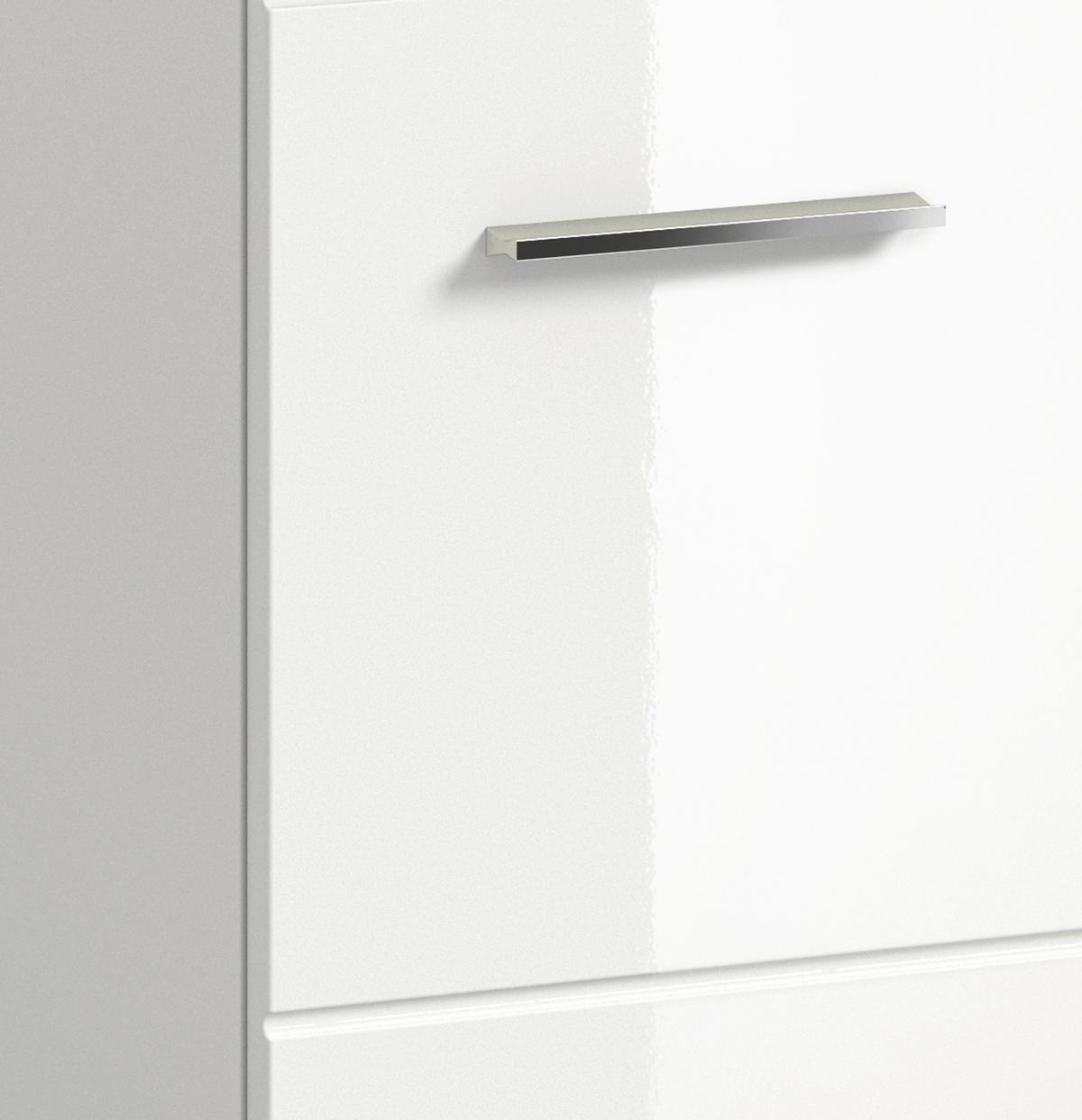 Badezimmer Ice Weiß Hg B: 120 Cm - Weiß Hochglanz/Schwarz, MODERN, Holzwerkstoff (120/185/31cm) - MID.YOU