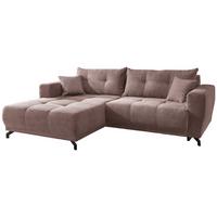 Ecksofa Restato Rosa S: 177x246 cm - Schwarz/Rosa, MODERN, Holz/Textil (177/246cm) - MID.YOU