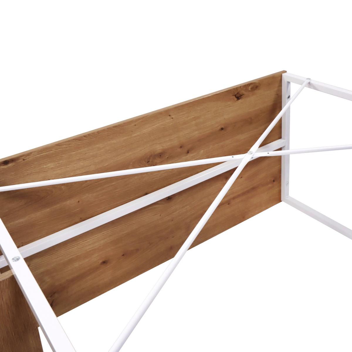 Computertisch Easy Up Weiß/Eichefarben L: 120cm - Eichefarben/Weiß, MODERN, Holz/Metall (120/48/75cm) - MID.YOU