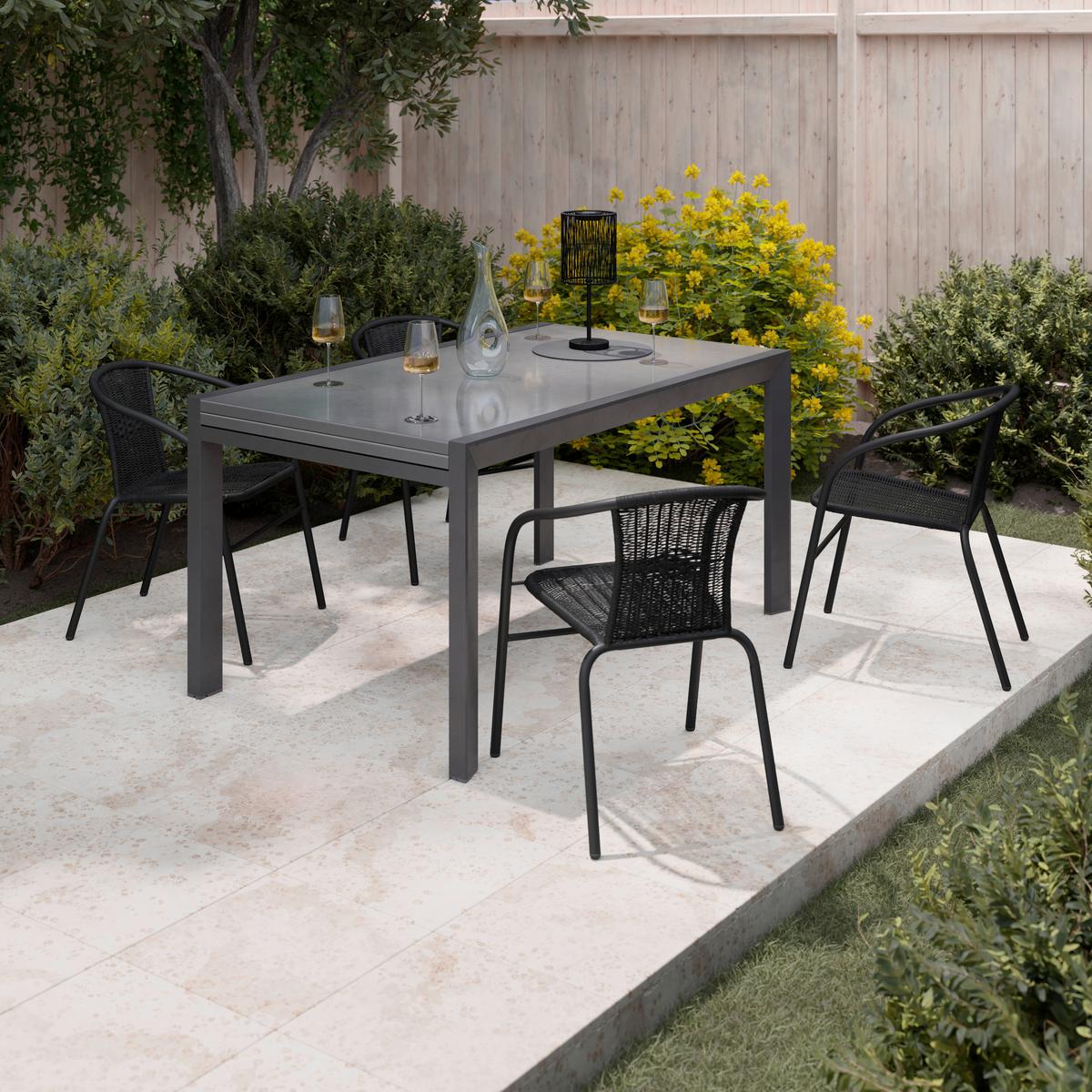 ZAHRADNÍ ŽIDLE AMORA 1 - šedá/černá, Basics, kov/plast (52/72/61cm) - Mömax