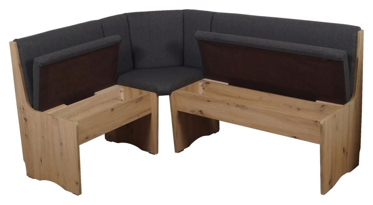 Eckbankgruppe Duisburg Veduso Artimes - Dunkelgrau/Eiche Artisan, KONVENTIONELL, Holz/Holzwerkstoff (125/165cm)