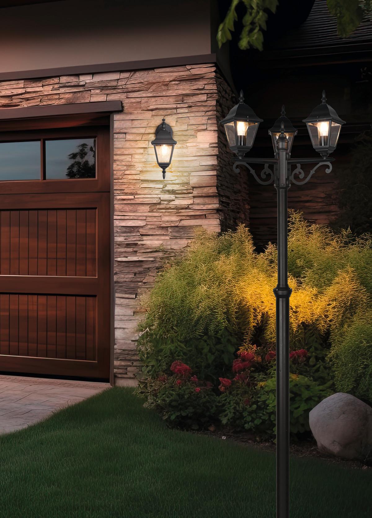 Außenwandleuchte 205767132 Livenza - Klar/Schwarz, KONVENTIONELL, Glas/Metall (14/19/34cm) - Trio Leuchten