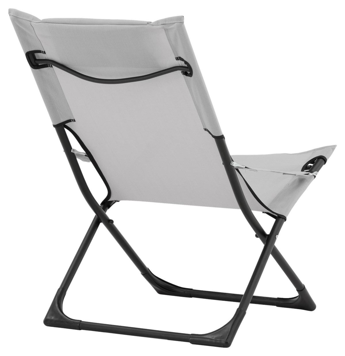 Strandsessel Seville Metall, Textil - Schwarz/Grau, KONVENTIONELL, Textil/Metall (63/89/84cm) - Gardenson