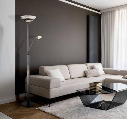 Led-deckenfluter 58908 - Schwarz, Design, Glas/Kunststoff (40/180cm) - Globo