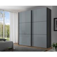 Schwebetürenschrank Glasfront 167 Cm Includo, Hellgrau - Dunkelgrau/Hellgrau, MODERN, Glas/Holzwerkstoff (167/222/68cm)