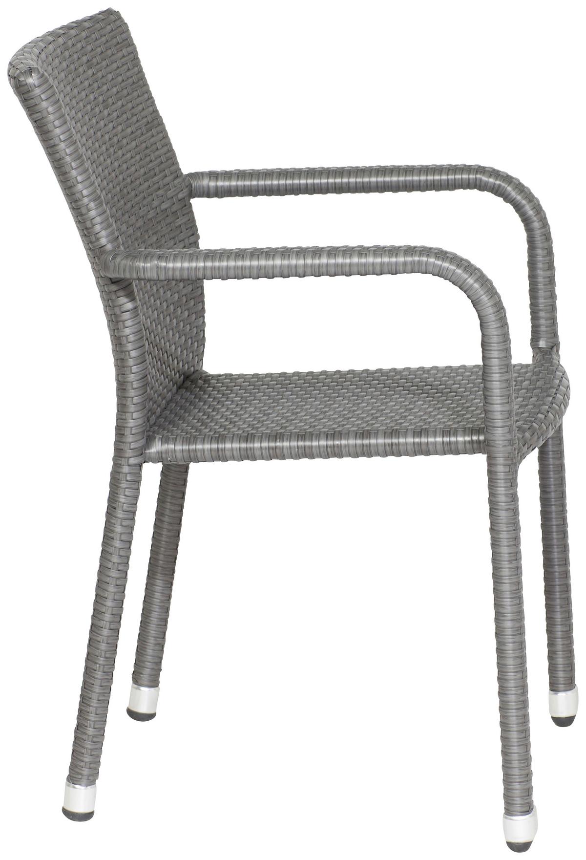 Stapelsessel 120113 - Grau, MODERN, Kunststoff/Metall (56/83/60cm) - Siena Garden