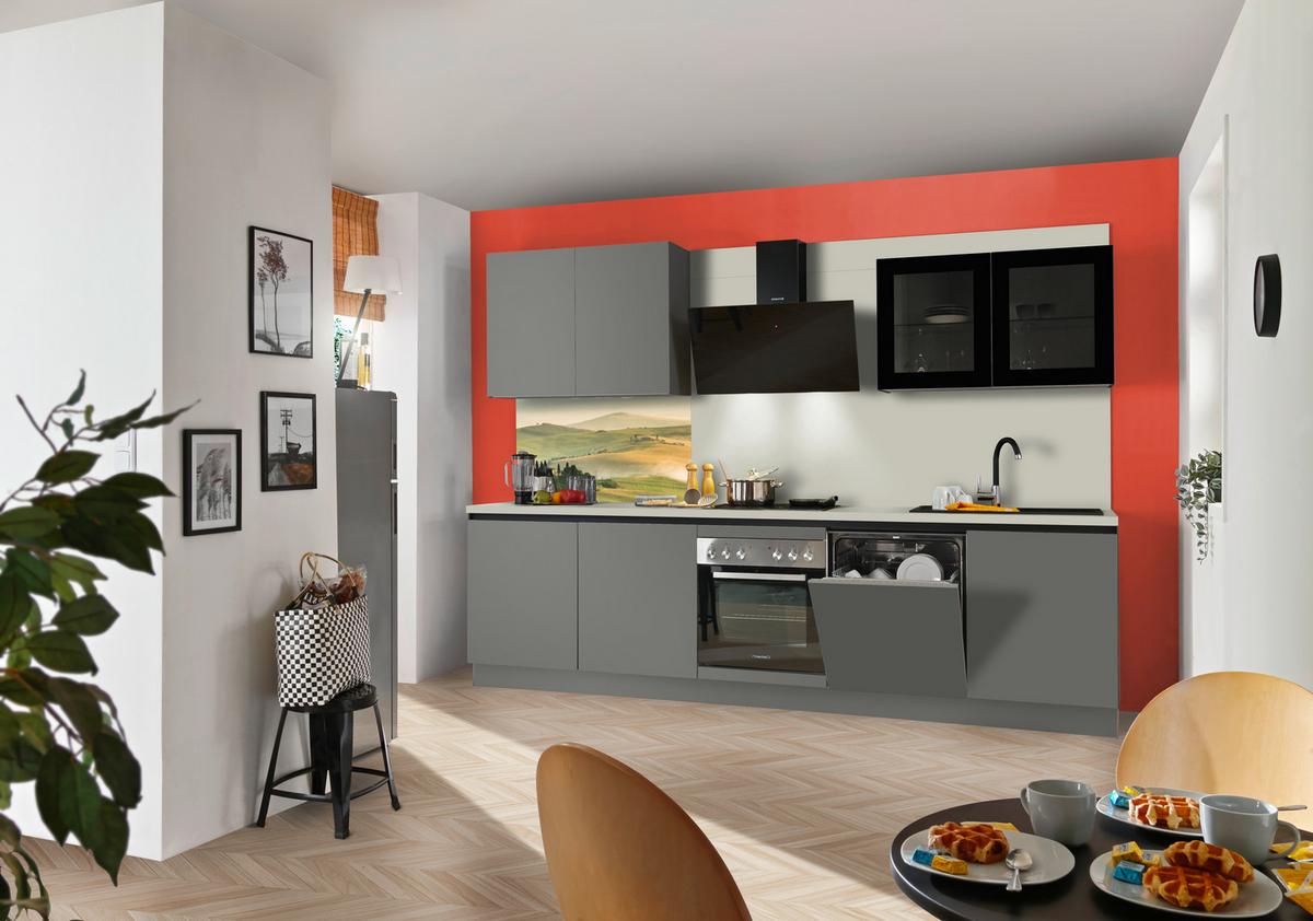 Küchenblock Clean - Anthrazit, Basics, Holzwerkstoff (300cm) - Express