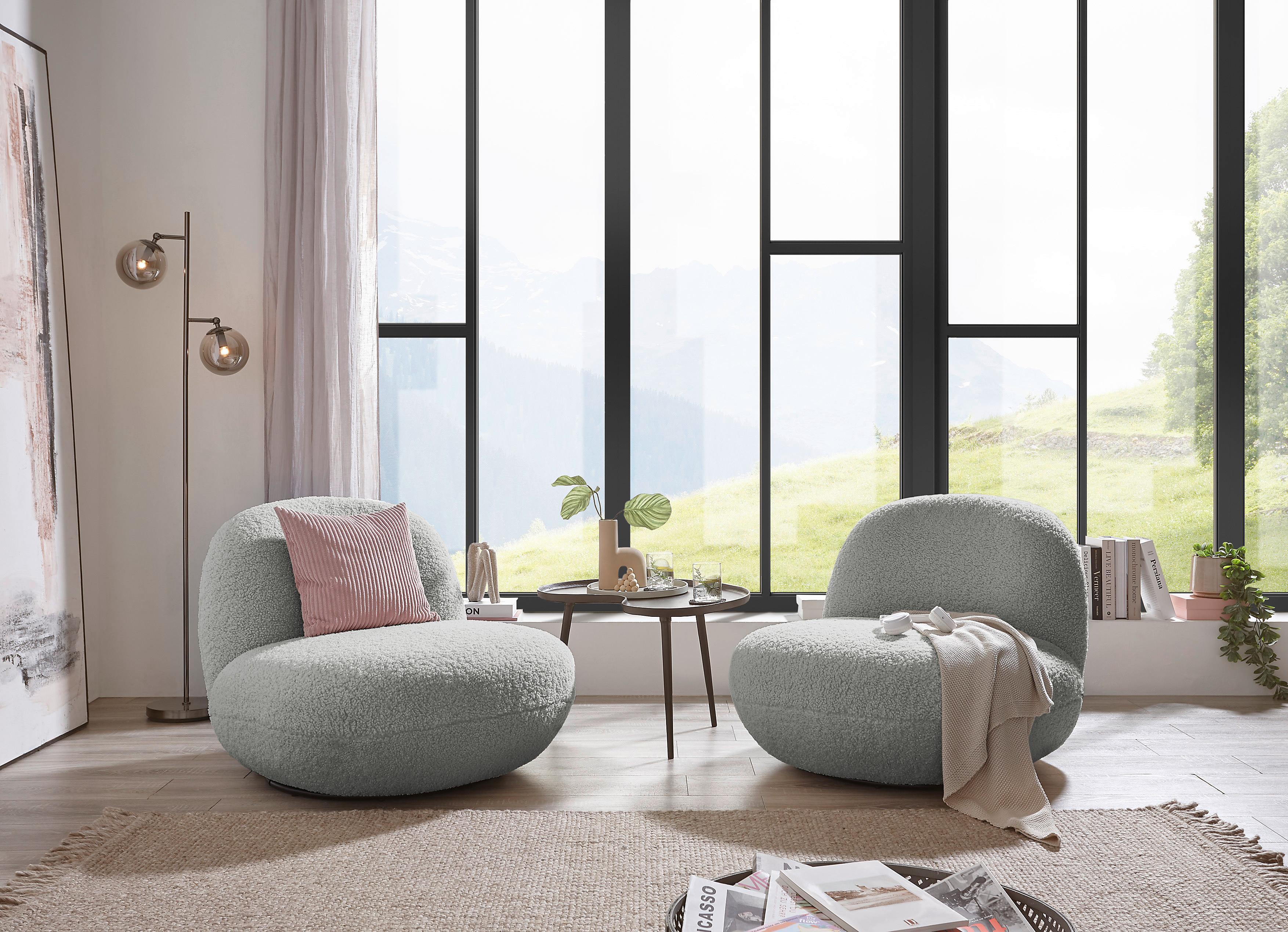 Sessel Chris Silberfarben B: 85 cm - Silberfarben/Schwarz, MODERN, Textil (85/70/99cm) - MID.YOU