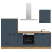 Küchenleerblock Easytouch Low-Line, L3 Links - Blau/Eichefarben, MODERN, Holzwerkstoff (270cm) - Nobilia