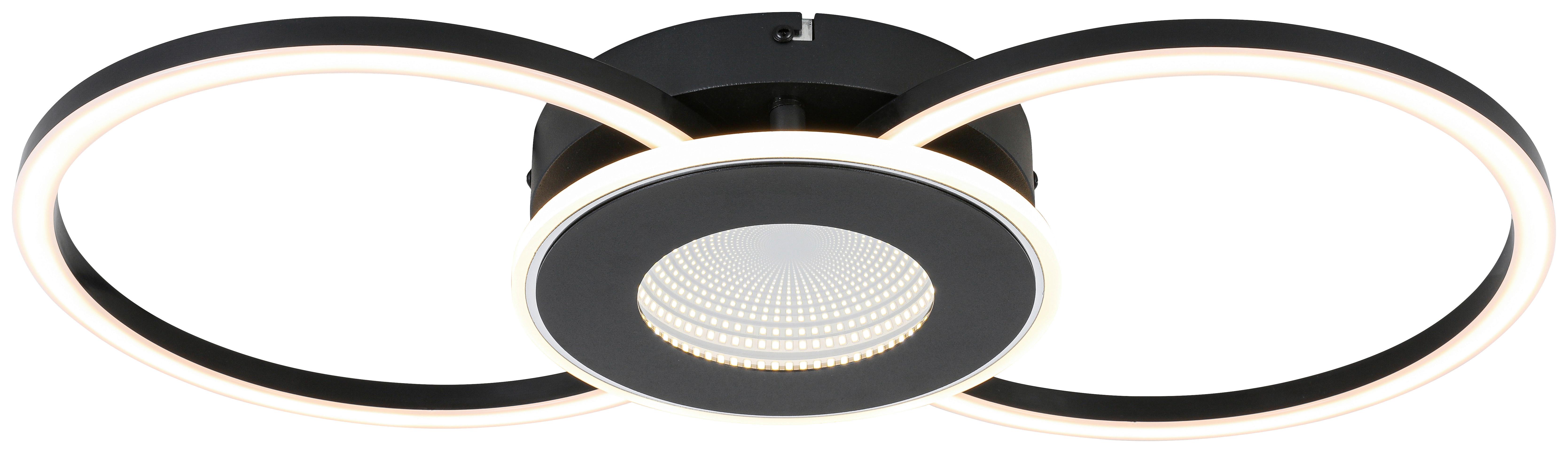 LED-DECKENLEUCHTE JOSEFA - Chromfarben/Schwarz, Kunststoff/Metall (48/28/7cm) - Luca Bessoni