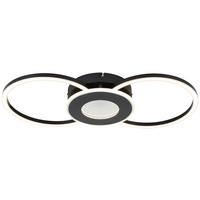 LED-DECKENLEUCHTE JOSEFA - Chromfarben/Schwarz, Kunststoff/Metall (48/28/7cm) - Luca Bessoni
