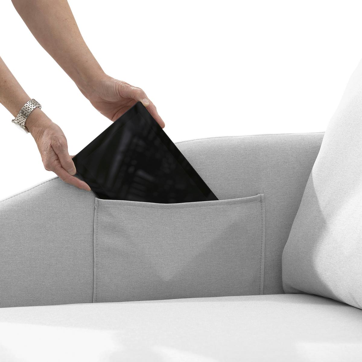 Recamiere Tobi L: 154cm Links Hellgrau mit Bettkasten - Hellgrau, Design, Textil (154/86/93cm) - Max Winzer