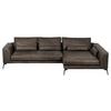 Ecksofa Berlin Fango S: 313 Cm - Fango/Schwarz, Design, Leder (313/172cm) - Livetastic