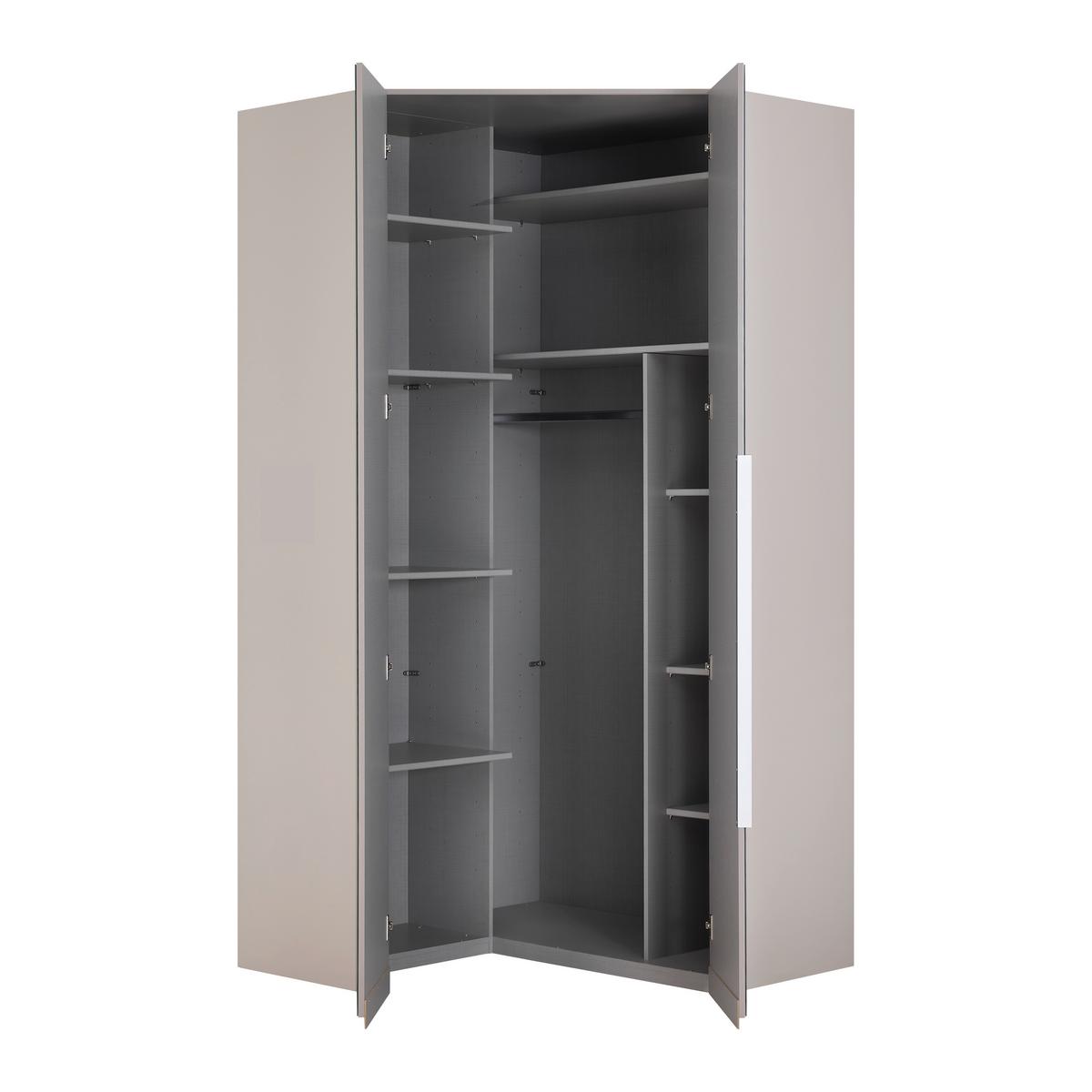 Šatní skříň NEW YORK - šedá/černá, Konvenční, kov/kompozitní dřevo (120/236/120cm)