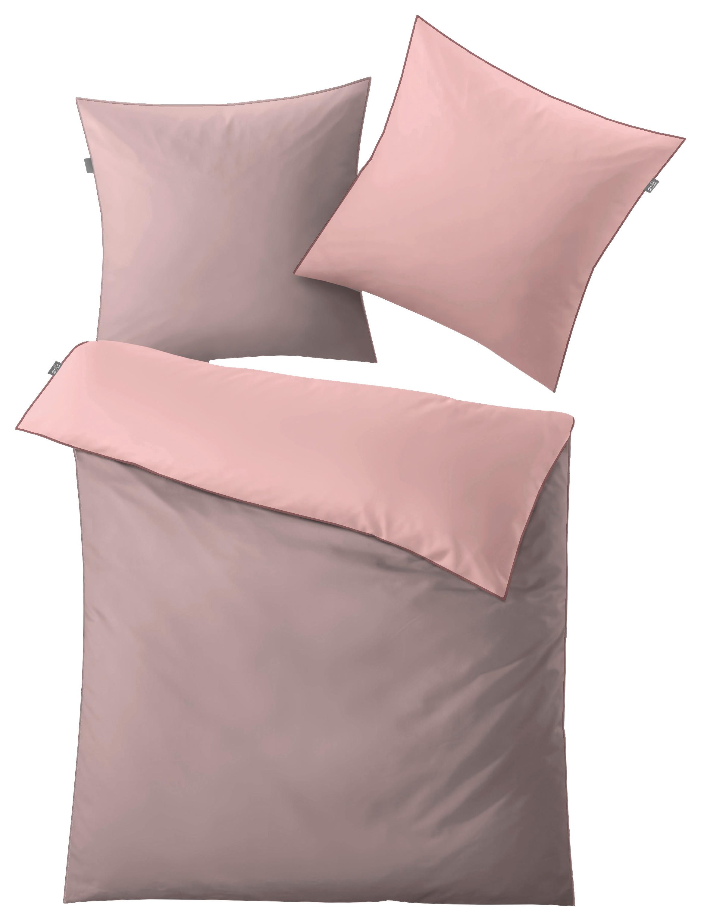Makosatin Wendebettwäsche 140/200 cm Linda Rosa
