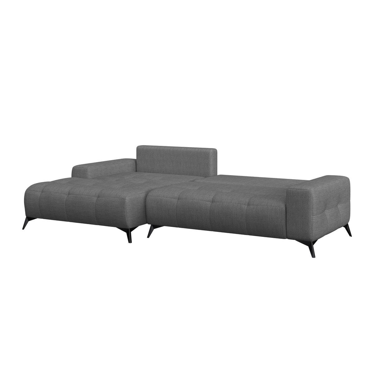 Ecksofa Mauro Anthrazit, mit Schlaffunktion - Anthrazit/Schwarz, Trend, Textil (175/290cm) - Luca Bessoni