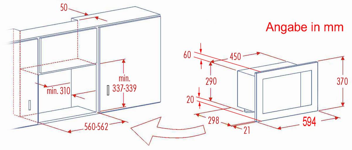 Einbaumikrowelle Ebm-G 880e - Edelstahlfarben, Metall (45,2/29,3/34,6cm) - Silva Homeline
