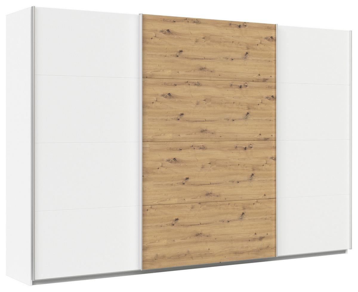 Schwebetürenschrank Feldkirch 315 Normalhöhe - Weiß/Eiche Artisan, MODERN, Holzwerkstoff (315/210/62cm)