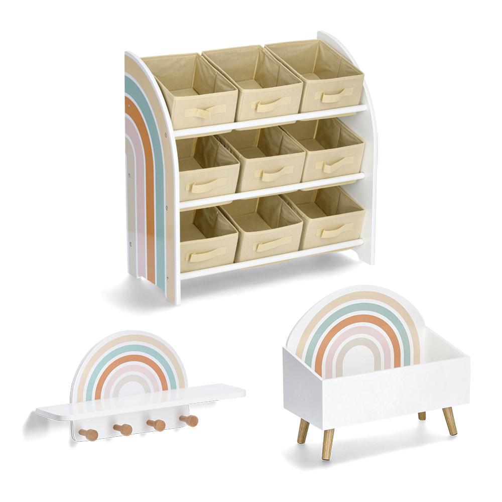 KINDERREGAL 50444 SET RAINBOW - Weiß/Naturfarben, Basics, Holz/Holzwerkstoff (65/52/65cm) - Zeller Present