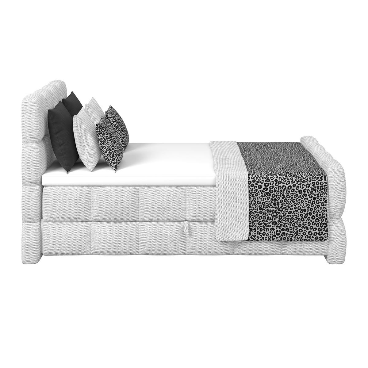 BOXSPRINGBETT inkl. Bettkasten 120x220 - Grauweiß/Schwarz, Trend, Holz/Holzwerkstoff (120/220cm) - Sembella