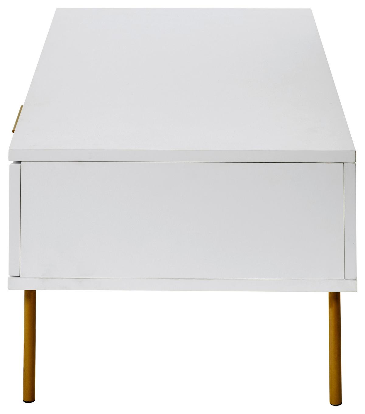 Couchtisch Carve Coffee Sk - Goldfarben/Weiß, MODERN, Holzwerkstoff/Metall (108/55/39cm) - Livetastic